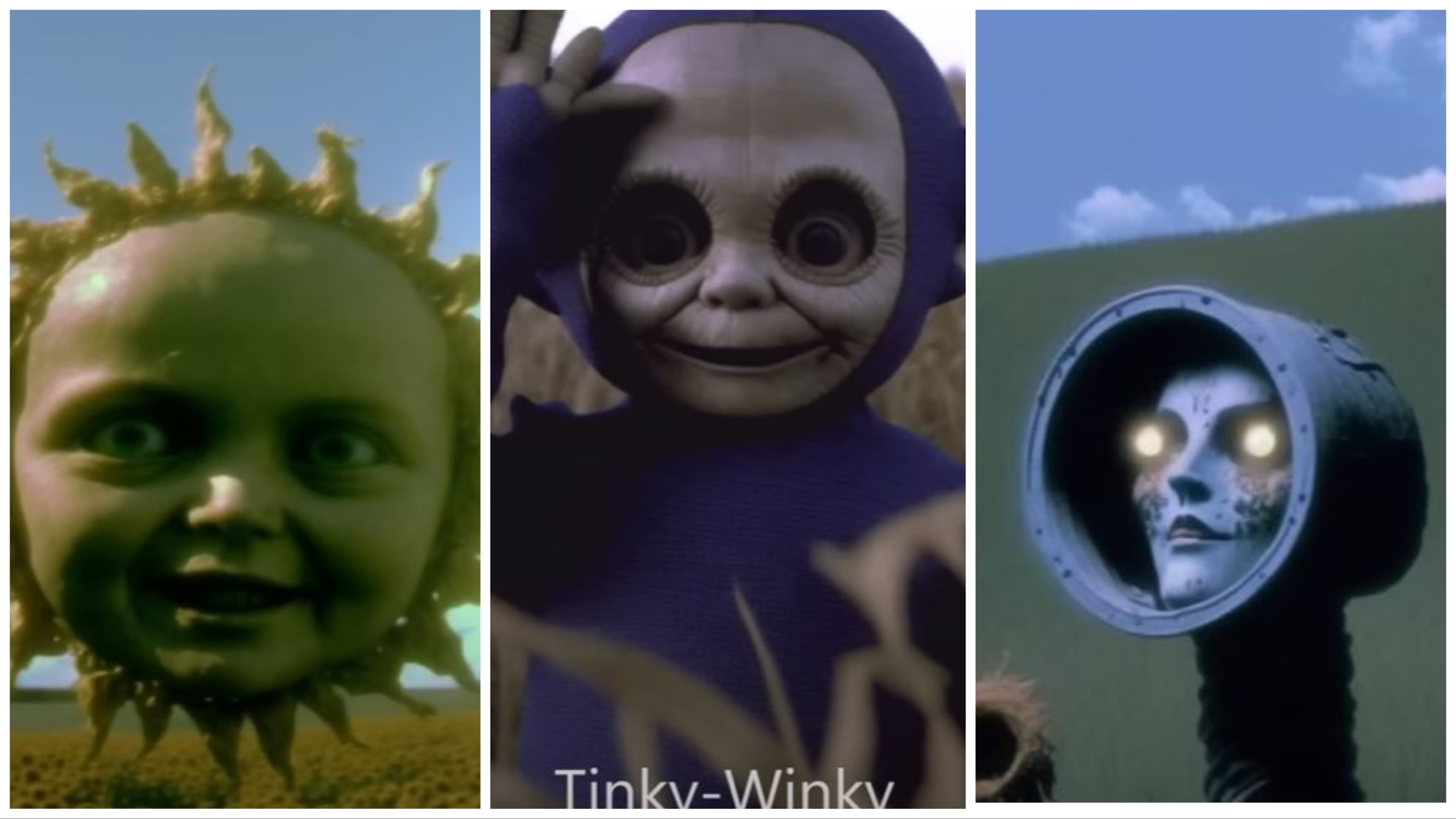     Horror zawitał do tubisiowej krainy. AI przedstawia koszmarną wersję Teletubisiów i nie tylko